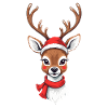 Renne de Noël avec casquette