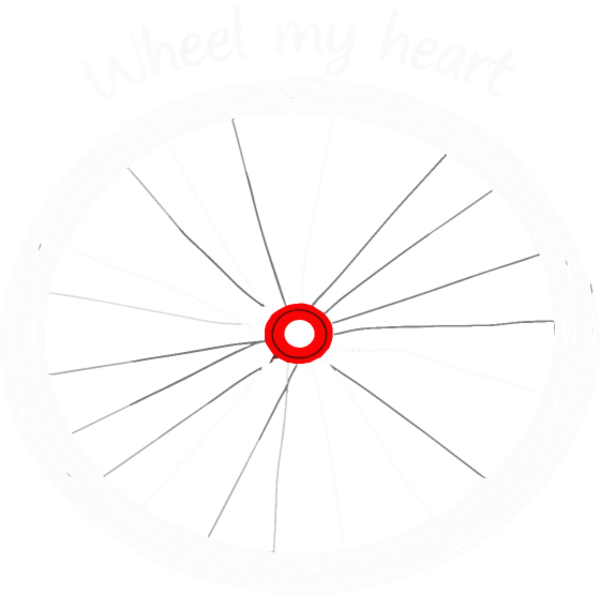 Koszulka "Serce koła rowerowego i nadruk Wheel my heart"
