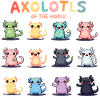 Axolotls Of The World Kawaii Types Of Axolotls
