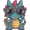 Kawaii Dragon with Big Sunglasses