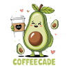 Cute Avocado Holding Coffee