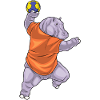Hippopotamus Handball Player Handball