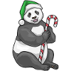 Panda Christmas Candy Cane
