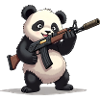 Cute armed panda
