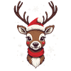 Merry Reindeer Christmas Motif
