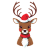 Renne de Noël avec chapeau