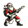 Julenederdel julemand med guitar