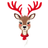 Renne de Noël avec écharpe
