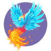 Cool Blue Burning Phoenix
