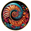 Buntes grafisches Nautilusdesign