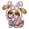 Chien Kawaii avec Tenue Lapins