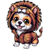 Kawaii Dog in Lion Outfit