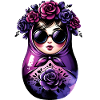 Russian Girl Matryoshka Moscow with Sunglasses