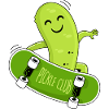 Cucumber and skateboard