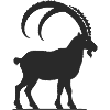 Majestätischer Steinbock – Silhouetten-Stil