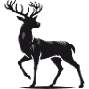 Sublime deer in silhouette style