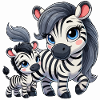 Zebra-Mutter mit Kind