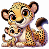 Cheetah with child