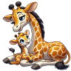 Mère girafe avec enfant