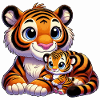 Tiger mother with child