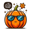 Autumn star: pumpkin with sunglasses