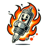 Bougie d’allumage joyeuse en feu