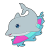 Dolphin Surfing Surfboard Summer