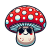 mushroom cartoon sunglasses