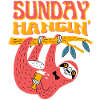 Sunday Hangin' – Funny Sloth Motif