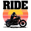 Ride Motorcycle, Silhouette Sunset