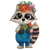 Flower Wreath Raccoon