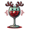 Christmas wine glass reindeer motif