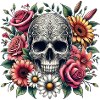 Skull with flowers