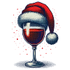 Festive Christmas wine glass motif