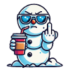 Cool snowman with statement