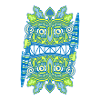 Blaue Tiki Queen - Regenschirm