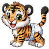 Baby Tiger mit Windel