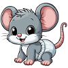 Baby mouse with diaper
