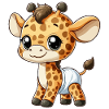 Baby giraffe with diaper