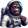 Gorilla Astronaut im Weltraum
