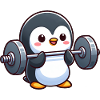 Cute Penguin Dumbbell Fitness Comic