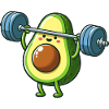 Comic Avocado Entraînement Fitness Haltère