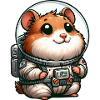 Hamster guinea pig astronaut in space