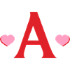 Letter with red hearts
