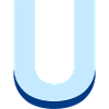 Pop und moderner blauer U-Buchstabe