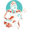Gorilla mit Gitarre