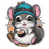 Kawaii chinchilla with Japanese sushi