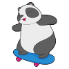 Panda Skater Skateboard