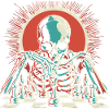 skeleton plays chess game