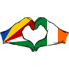 Seychellen Ierland Vlag Handen Hartvorm